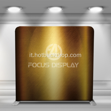 Frame di visualizzazione dello sfondo del tessuto di tensione dorata per Photobooth